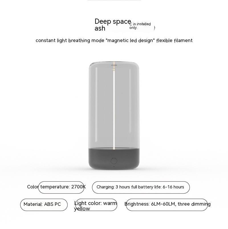 LED-kampeerlamp Type-c, oplaadbare draagbare nachtlamp, transparant en valbestendig, creatieve sfeerverlichting