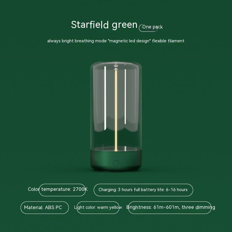 LED-kampeerlamp Type-c, oplaadbare draagbare nachtlamp, transparant en valbestendig, creatieve sfeerverlichting