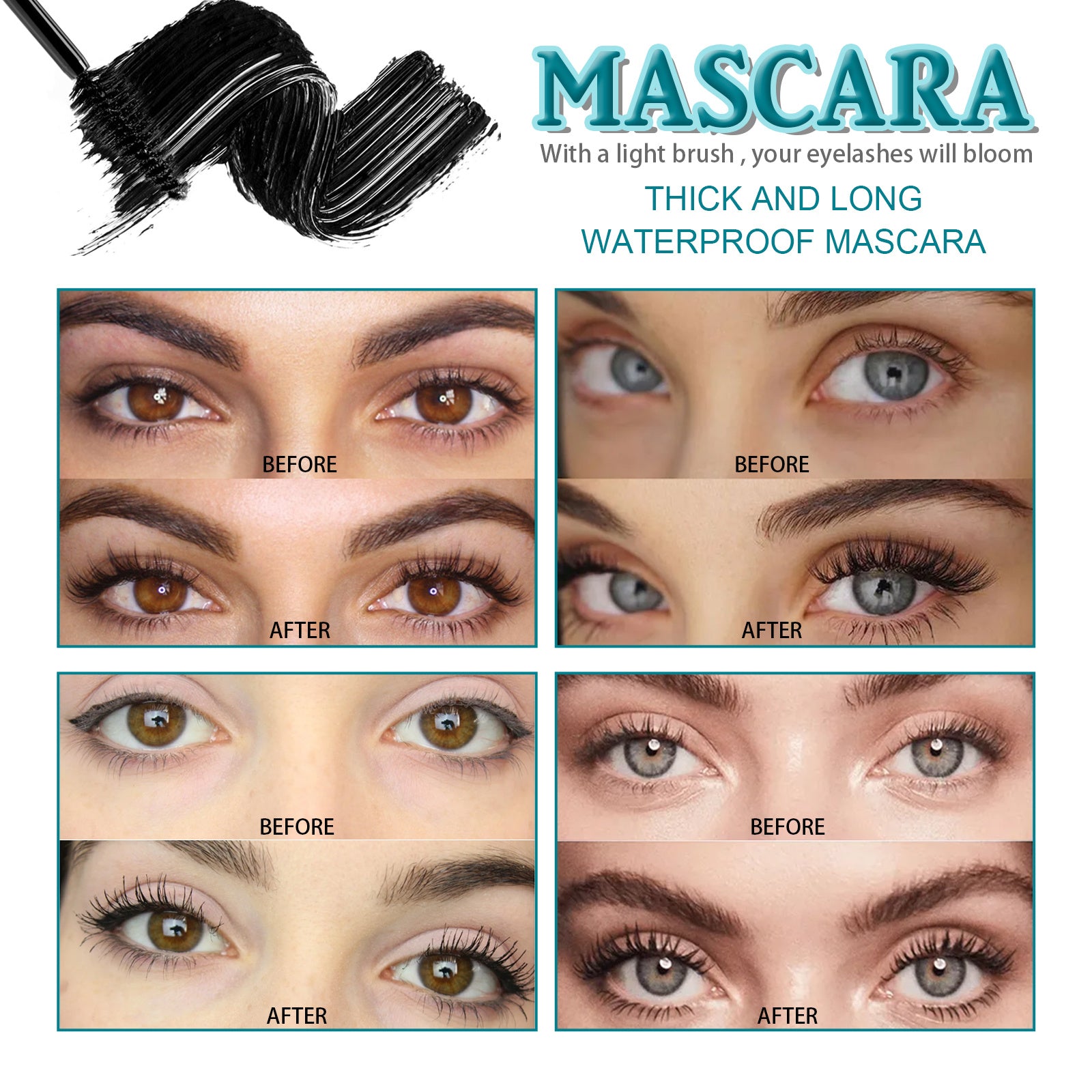 Mascara vloeibare wimperextensions, waterproof en vlekbestendig