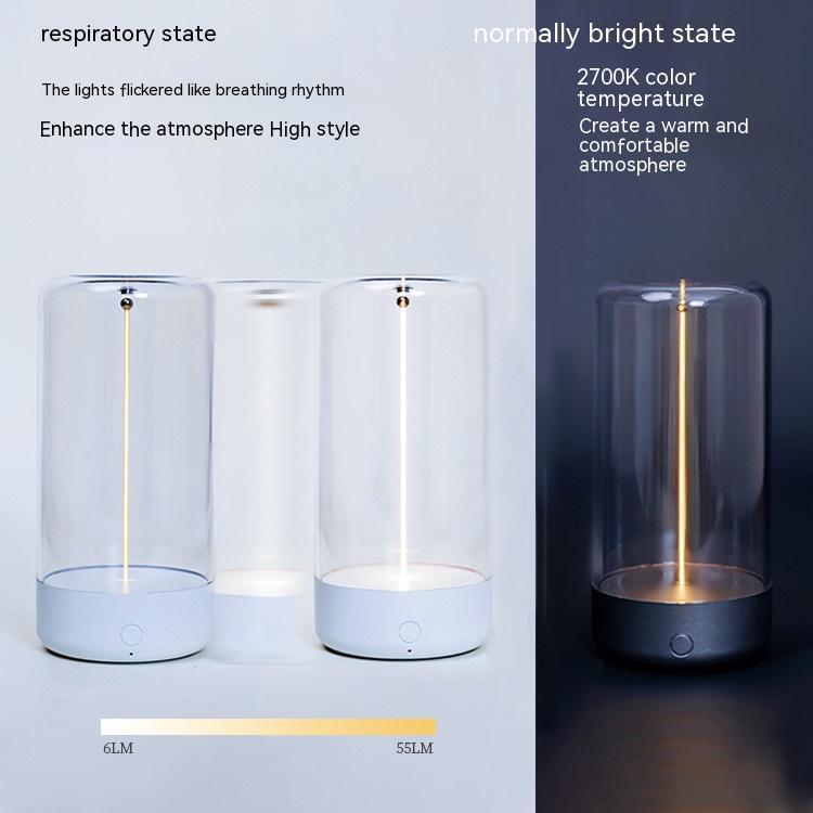 LED-kampeerlamp Type-c, oplaadbare draagbare nachtlamp, transparant en valbestendig, creatieve sfeerverlichting