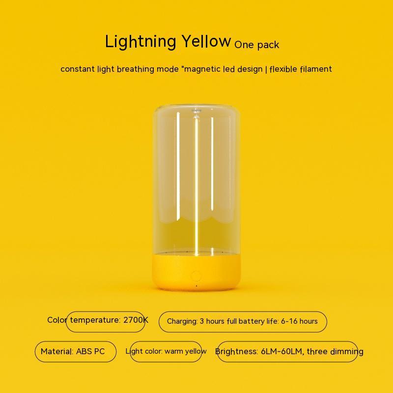 LED-kampeerlamp Type-c, oplaadbare draagbare nachtlamp, transparant en valbestendig, creatieve sfeerverlichting