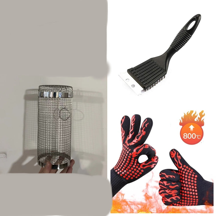 Rollende grillmand voor de barbecue