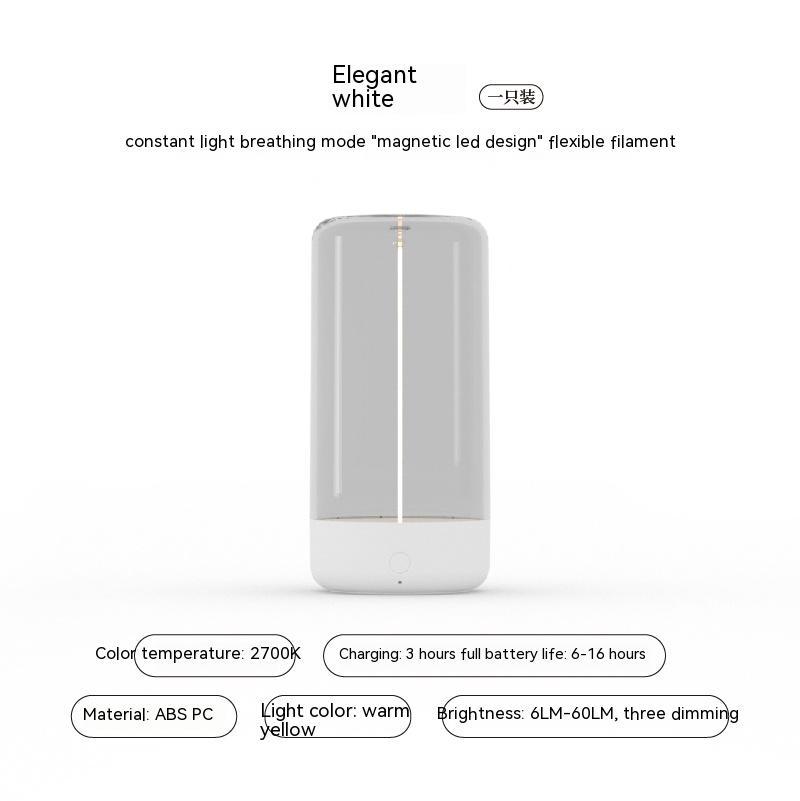 LED-kampeerlamp Type-c, oplaadbare draagbare nachtlamp, transparant en valbestendig, creatieve sfeerverlichting
