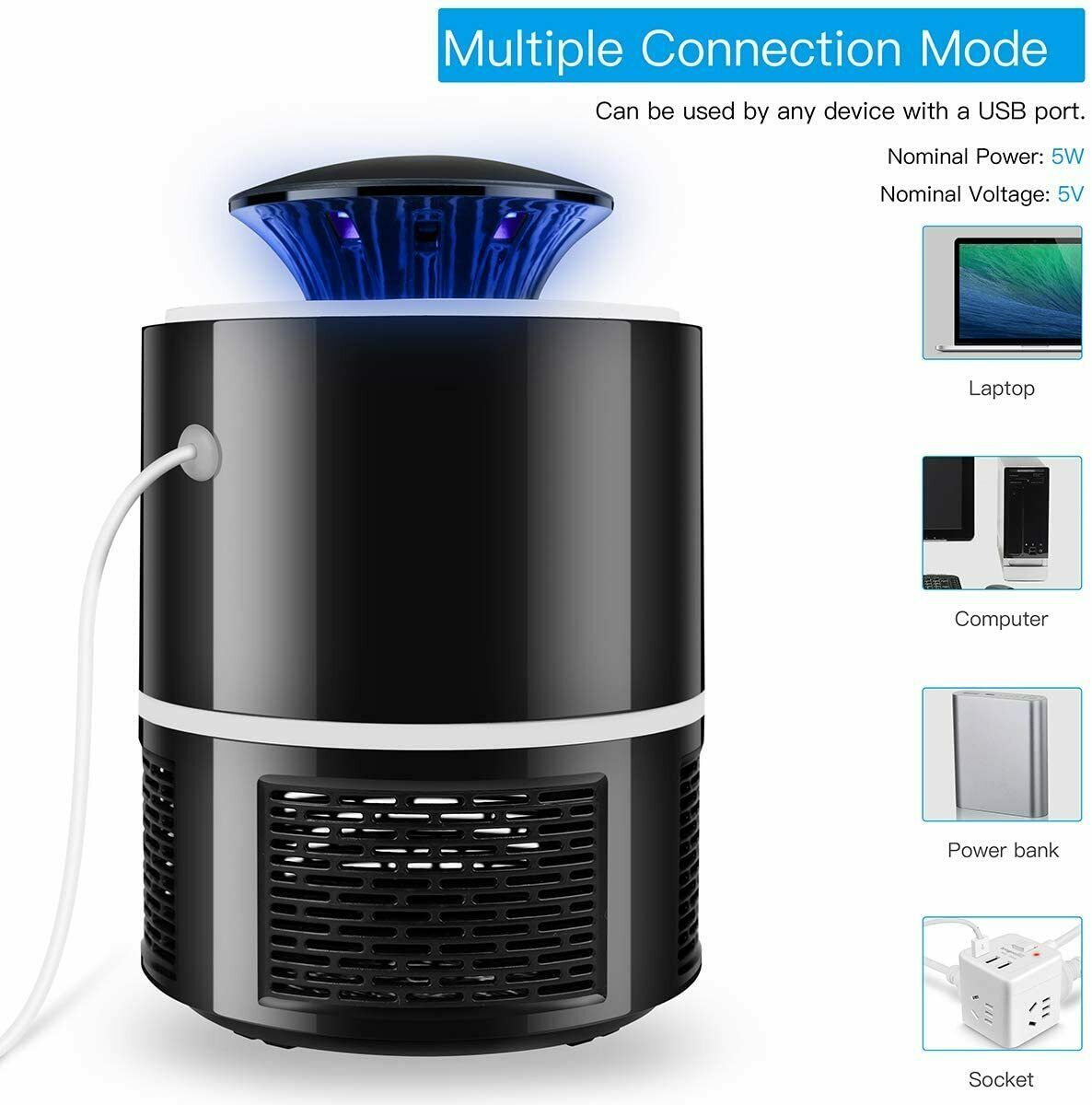 Elektrische UV-muggenlamp / vliegenvanger voor buiten en binnen