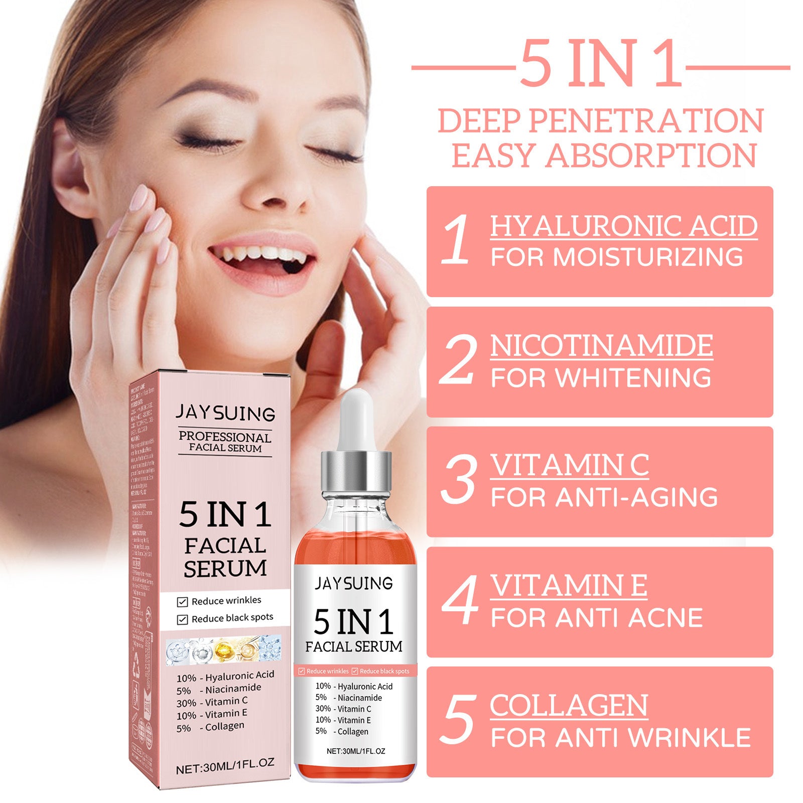 5-in-1 gezichtsserum, 30% vitamine C