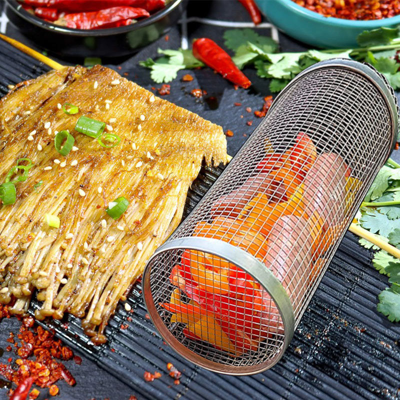 Rollende grillmand voor de barbecue