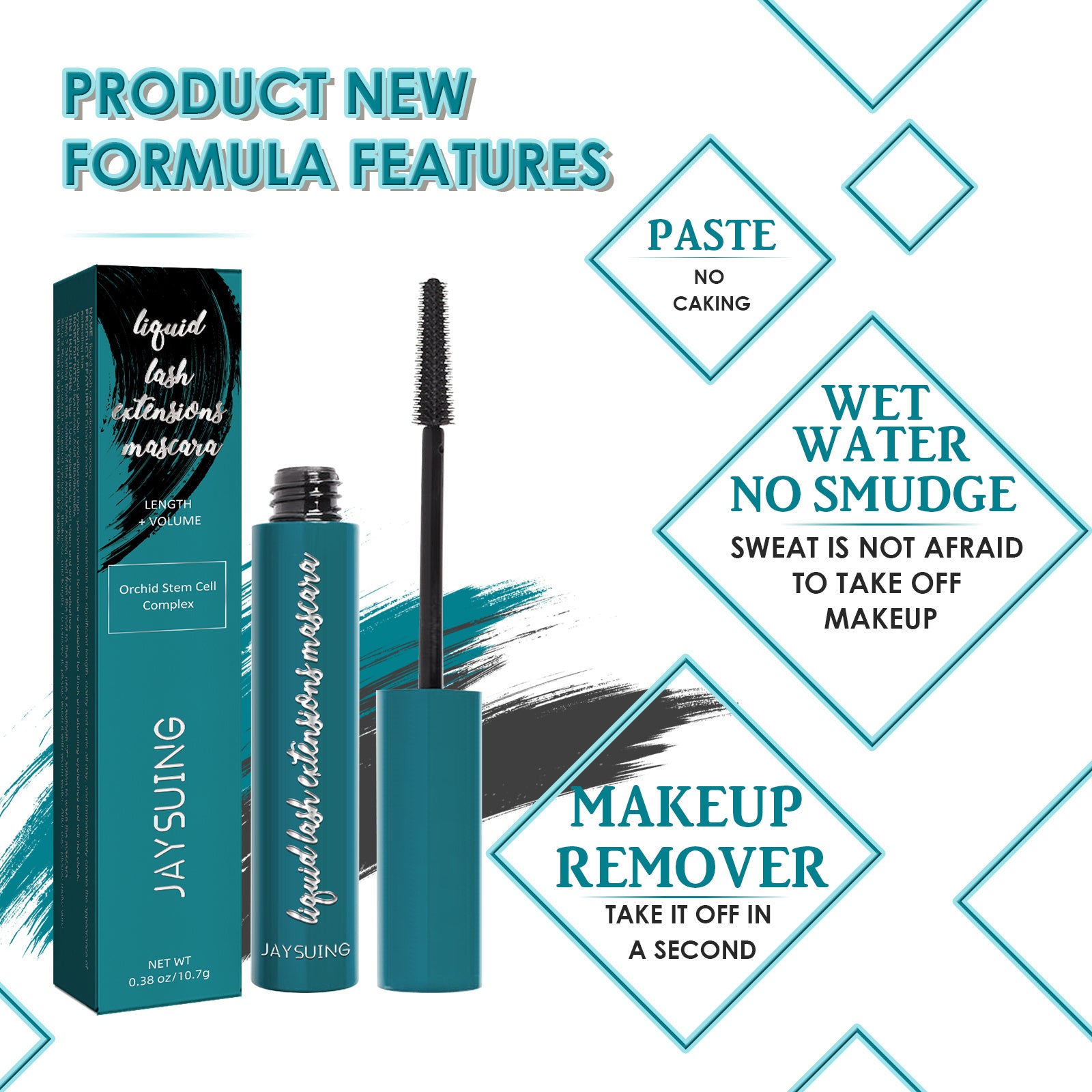 Mascara vloeibare wimperextensions, waterproof en vlekbestendig